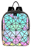 Geometric Holographic Reflective Luminous Stylish Bag pack for Girls, and Women for College, School, and Office Stylish Latest