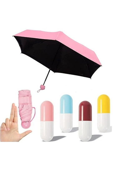 Foldable Mini Cute and Small Capsule Design Umbrella with Capsule Case (Multicolor)