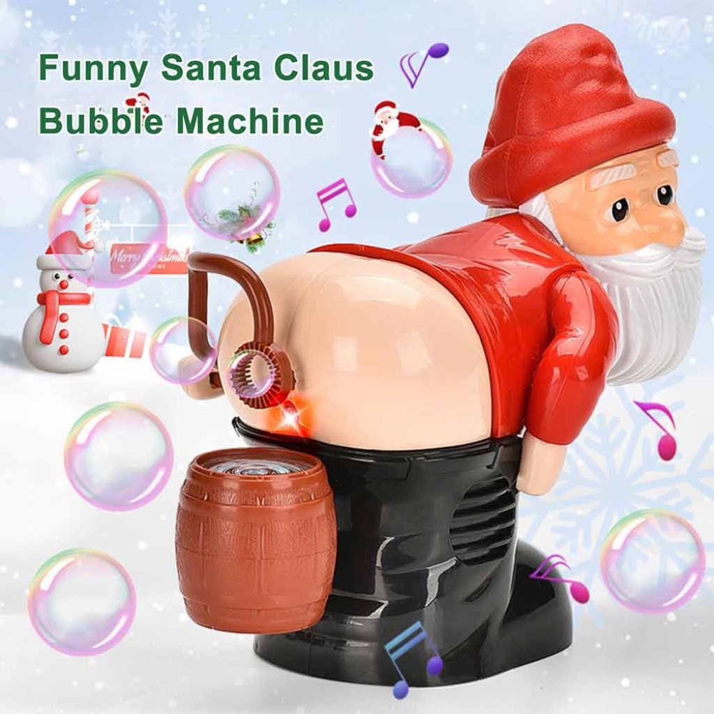 Automatic Flashing Lights & Music with Funny Santa Claus Bubble Blowing Machine, Christmas Stocking Stuffers Gift for Adults Kids Christmas Bubble Blower for Outdoor & Indoor ( Pack Of 1 )