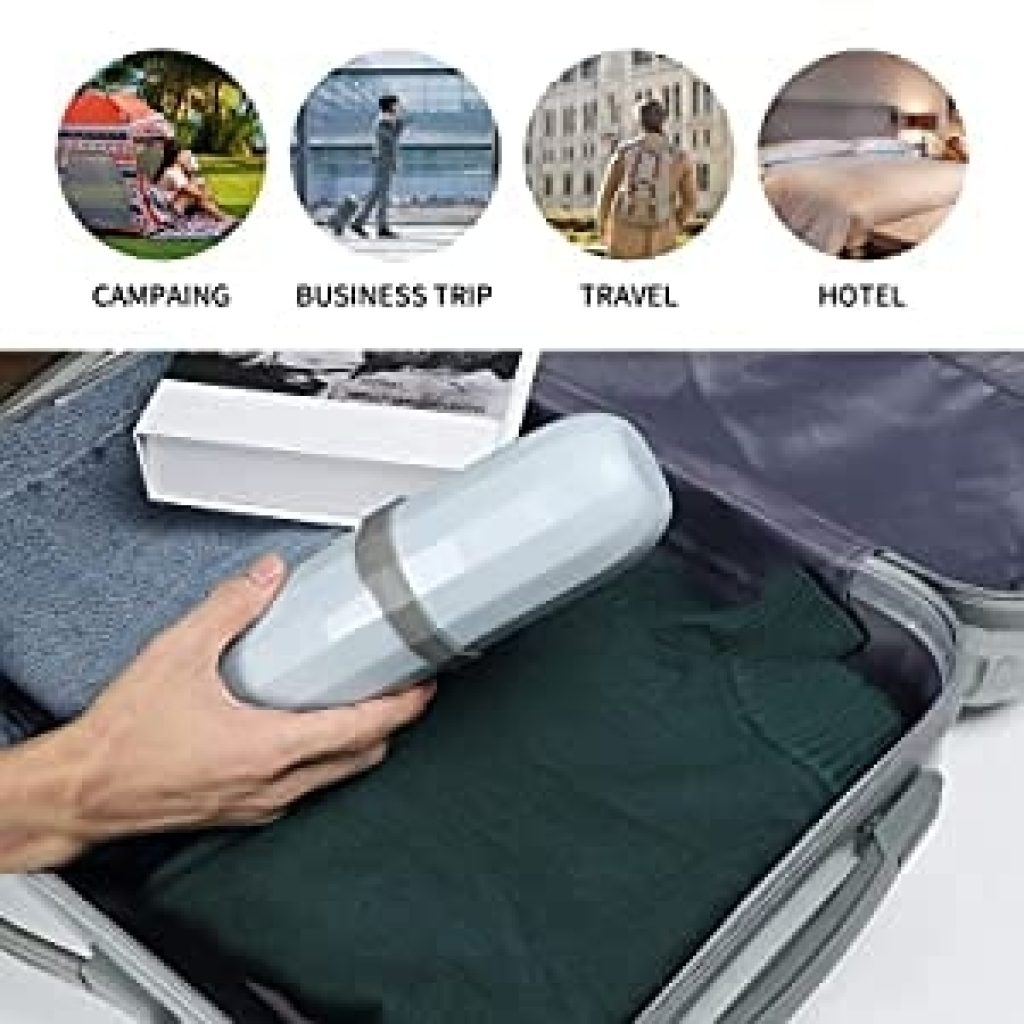 Portable Capsule Shape Travel Toothbrush, Toothpaste, Toiletry and Cosmetic Holder Case (1Pc)