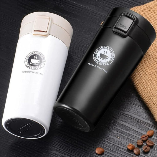 Coffee Mug Double Wall Stainless Steel Tumbler Vacuum Flask Bottle Thermo Tea Mug Travel Mug 300ML - Tumbler with Flip Lid Mesh Filter Hot and Cold for 6 Hours