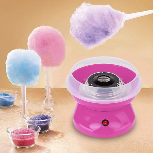 Cotton Candy Maker Machine Electric Floss Homemade Hard & Sugar Free with Detachable Splash Guard Spoon 10 Bamboo Sticks for Kids, Carnival Party, Kitchen Bakery Snacks