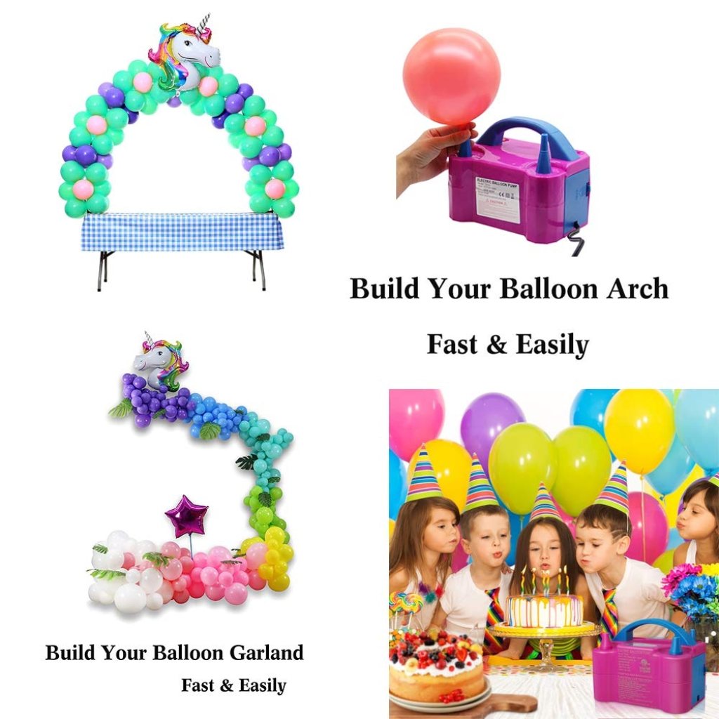 Electric Balloon Pump, Dual-Nozzle Portable Balloons Air Pump for Balloon Arch, Balloon Garland, Party Decorations, Kids Birthday, Baby Shower, Party Supplies & Decor