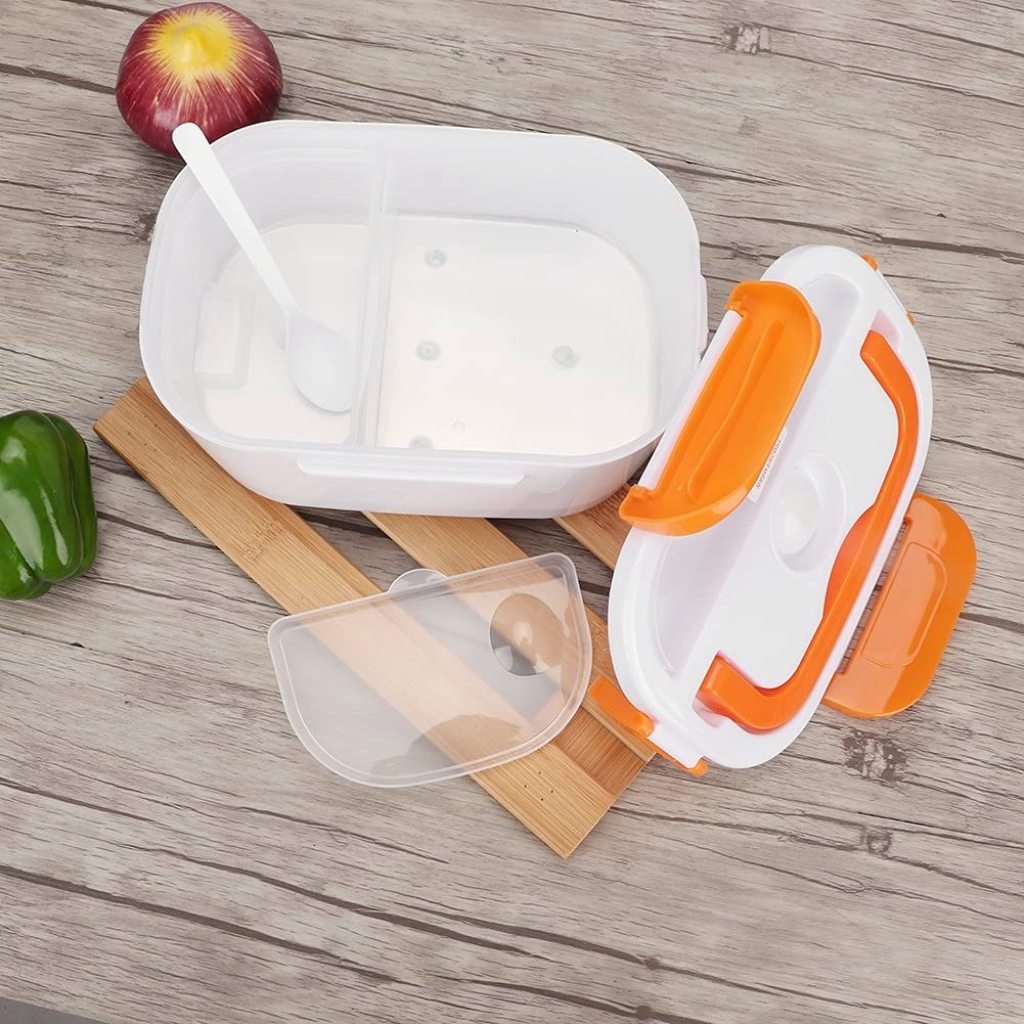 Electric Lunch Box Hard Plastic Multi-Function Electric Heated Portable Food Warmer Electric Power in Tiffin Warmer Box Office for Men and Women, Kids Tiffin Lunch Box Lunch With Spoon and Cable for Hot Food (Multi Color)