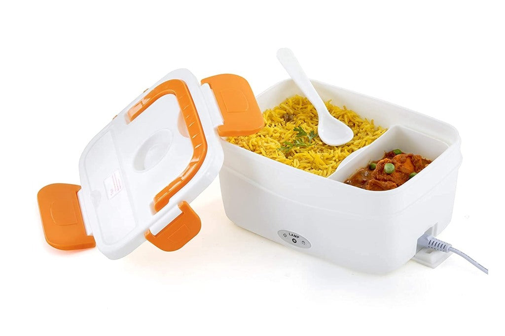 Electric Lunch Box Hard Plastic Multi-Function Electric Heated Portable Food Warmer Electric Power in Tiffin Warmer Box Office for Men and Women, Kids Tiffin Lunch Box Lunch With Spoon and Cable for Hot Food (Multi Color)