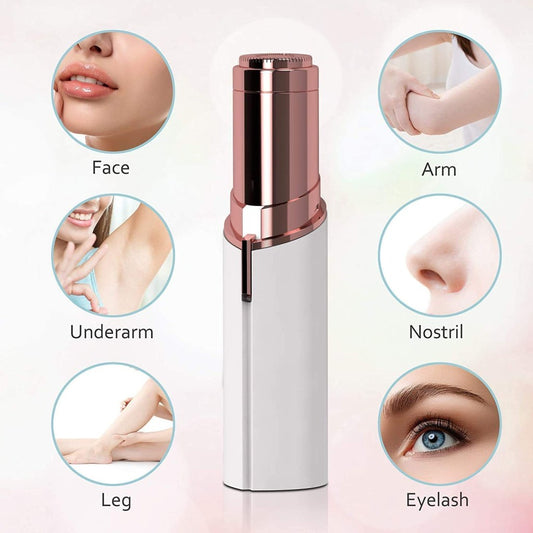 Finishing Touch Painless Electric Eyebrow Trimmer Facial Hair Remover for Women (White)