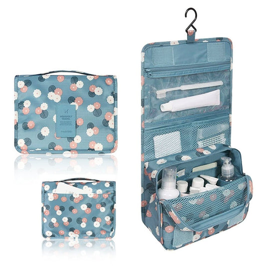 Hanging Travel Toiletry Bag Cosmetic Make up Organizer Multifunction Portable Makeup Pouch for Women and Girls Waterproof Ladies Case Travelling Storage Inner Ware Up Brush Kit Holder Beauty Fashion Organizer with Handle (Multicolor)