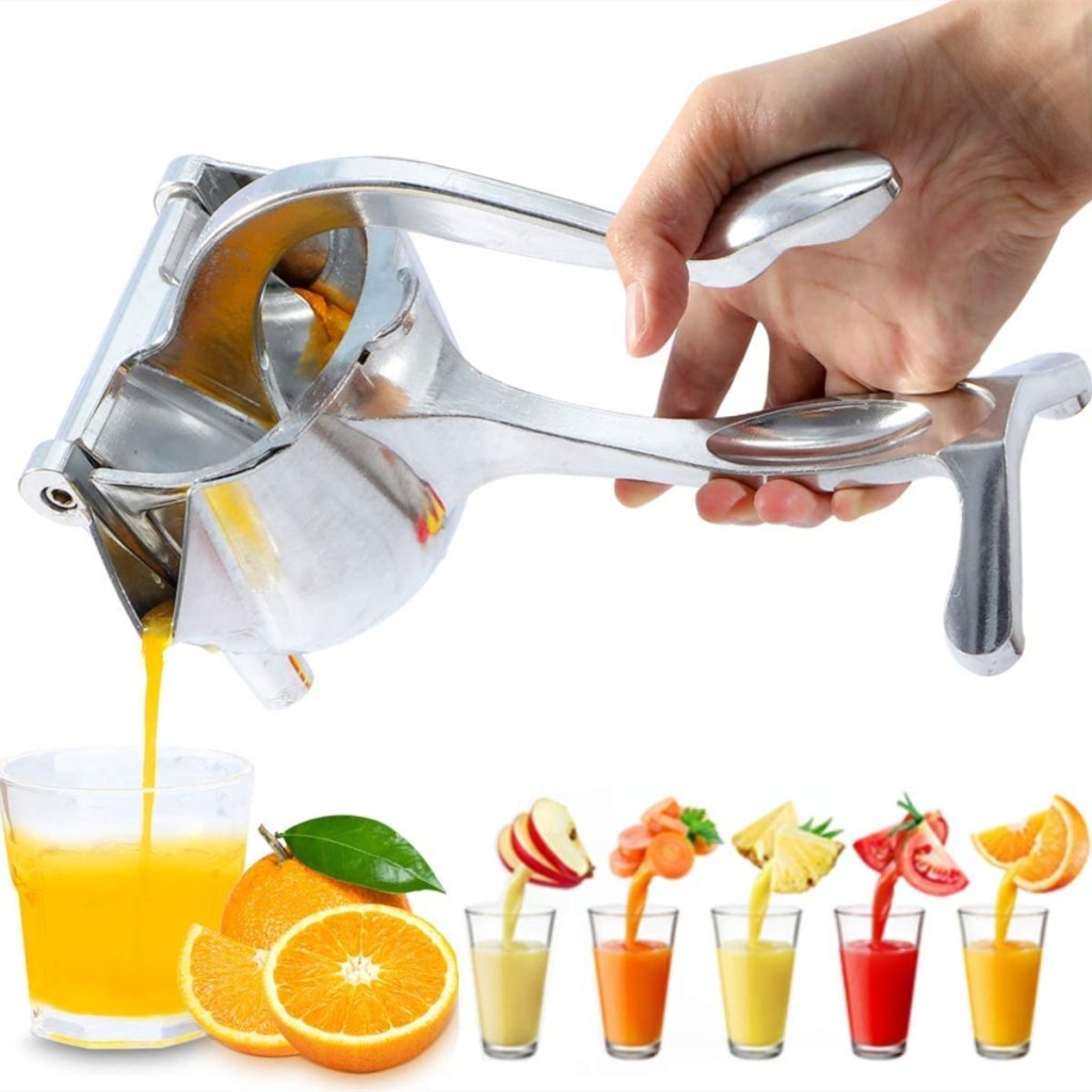 Heavy Duty Aluminum Manual Fruit Juicer Manual Citrus Press Juicer for Grapefruits Lemon, Orange Press Squeezer (Silver)