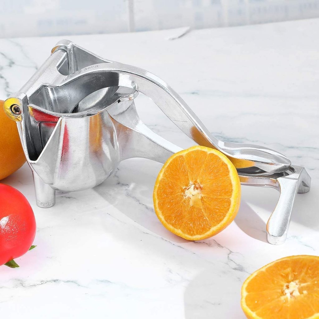 Heavy Duty Aluminum Manual Fruit Juicer Manual Citrus Press Juicer for Grapefruits Lemon, Orange Press Squeezer (Silver)