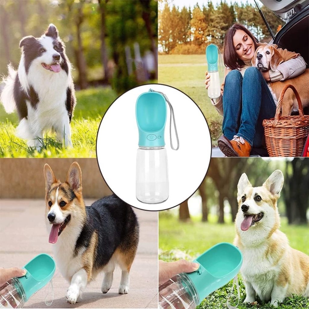 Large Capacity Dog Water Bottle, Leak Proof Portable Puppy Dog Water Dispenser Drinking Feeder Pet Care Cup for Walking, Hiking, Travel (350 ml)