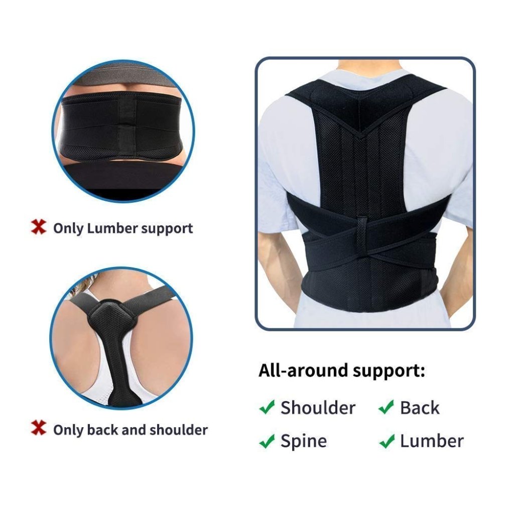 Premium Posture Corrector for Men Back Support Belt for Pain Relief for Women Adjustable Upper Back Straightener Shoulder and Chest Brace