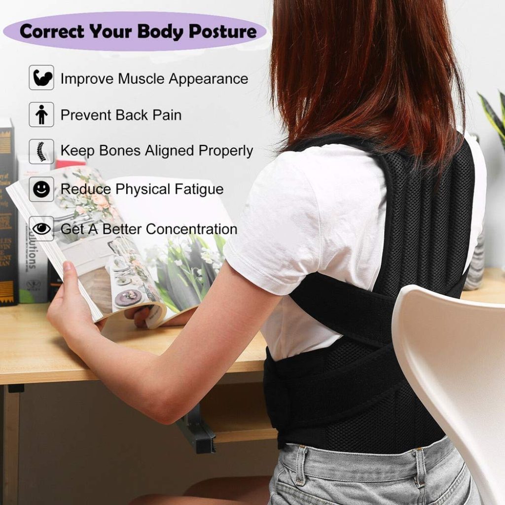 Premium Posture Corrector for Men Back Support Belt for Pain Relief for Women Adjustable Upper Back Straightener Shoulder and Chest Brace