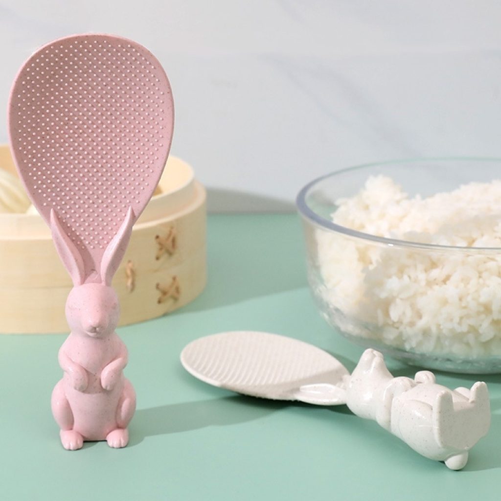 Rabbit Standing Rice Spoon Non-Stick Rice Serving Rice Spatula Vertical Kitchen Serving Spoon Kitchen Rice Cooking Tableware