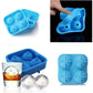 Silicone Spherical 4 Round Ball Whiskey Ice Cube Tray Maker Mold Funnel for Whiskey, Cocktails, Bourbon (Multi Color)