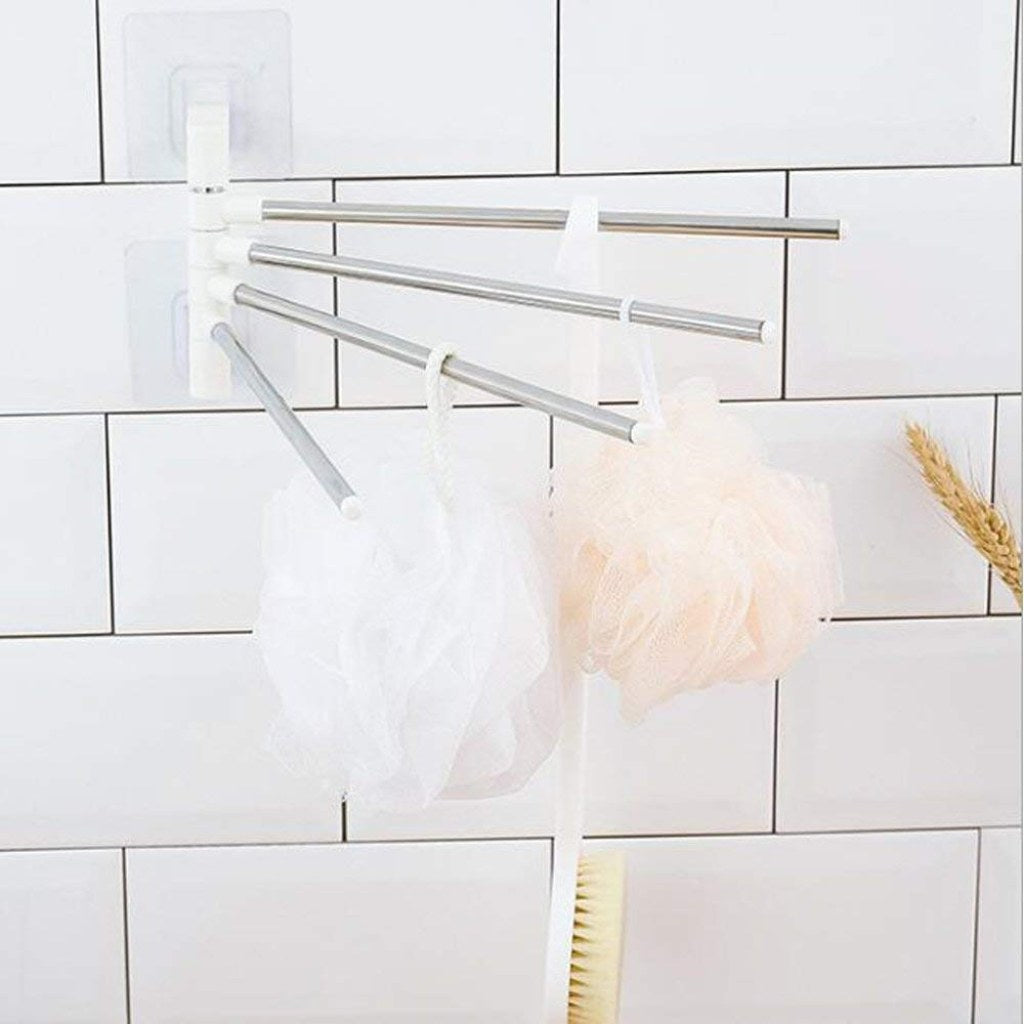 Stainless Steel 4 Bar Towel Rack for Bathroom |Towel Holder for Kitchen |Towel Hanger Stand for Wash Basin