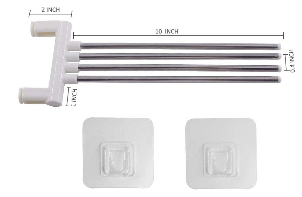 Stainless Steel 4 Bar Towel Rack for Bathroom |Towel Holder for Kitchen |Towel Hanger Stand for Wash Basin