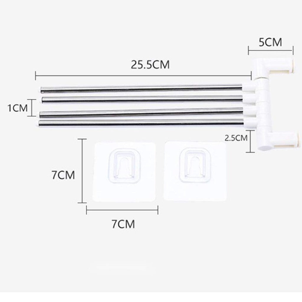 Stainless Steel 4 Bar Towel Rack for Bathroom |Towel Holder for Kitchen |Towel Hanger Stand for Wash Basin